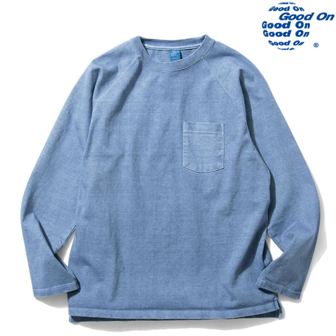Rakuten - Good On グッドオン HEAVY RAGLAN POCKET TEE ロングスリーブヘビーラグランポケットTシャツ ロンT GOLT1805 P-AJISAI P-アジサイ 送料無料