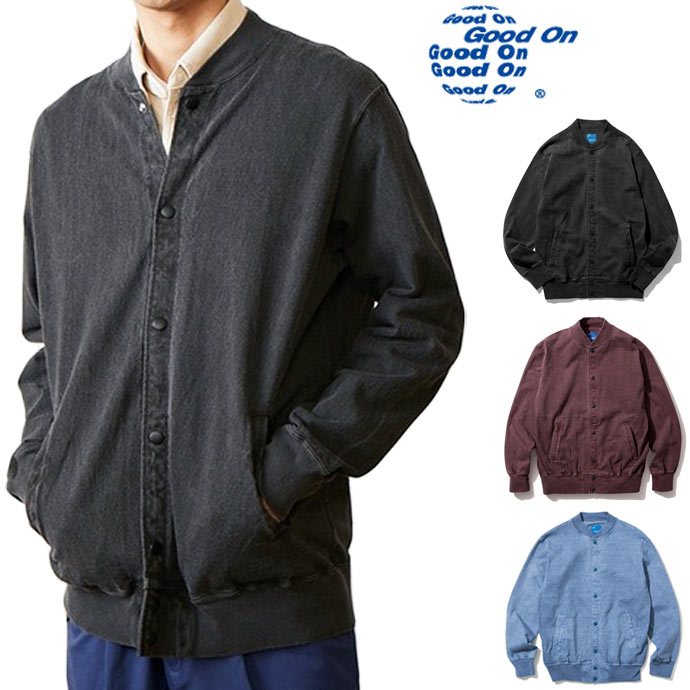 Rakuten - Good On グッドオン 9oz ヘビージャージースタジアムジャケット アウター ブルゾン GOLT2002 ユニセックス 3色 P-ブラック他 送料無料
