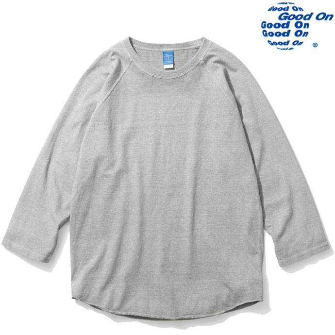 Good On グッドオン BASEBALL TEE 5.5oz 7分丈ベースボールTシャツ ロンT GOLT601 P-ASH P-アッシュ 送料無料