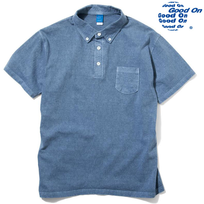 Good On グッドオン 5.5oz ショートスリーブ ボタンダウン ポロTシャツ GOST1103 メンズ ユニセックス P-アジサイ P-AJISAI 送料無料