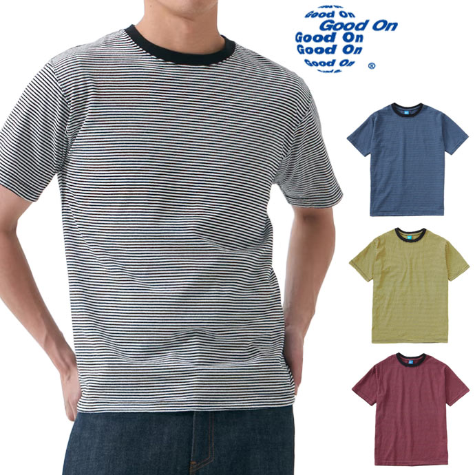 Rakuten - Good On グッドオン ボーダーTシャツ 5.5oz ショートスリーブ ストライプTシャツ GOST2603 WHITE ホワイト 送料無料
