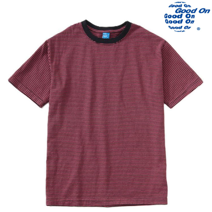 Rakuten - Good On グッドオン ボーダーTシャツ 5.5oz ショートスリーブ ストライプTシャツ GOST2603 FLAMINGO フラミンゴ 送料無料