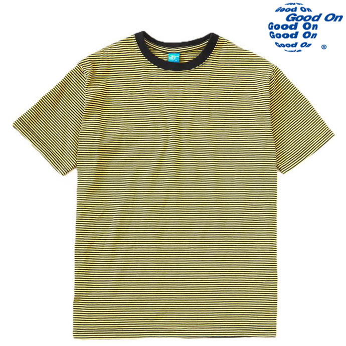Rakuten - Good On グッドオン ボーダーTシャツ 5.5oz ショートスリーブ ストライプTシャツ GOST2603 LEMON レモン 送料無料