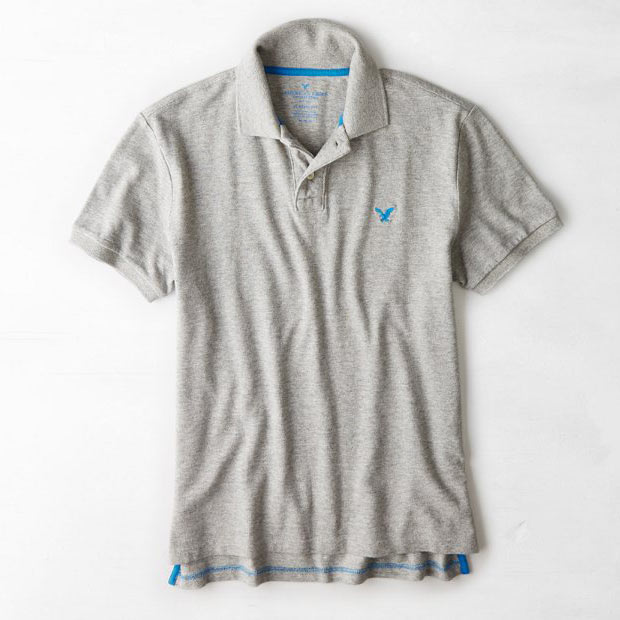 アメリカンイーグル American Eagle 正規品 メンズ ポロシャツ：AEO Solid Polo - Derby Grey Marl《クールビズ》