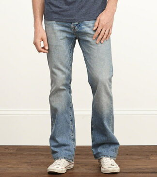 アバクロンビー＆フィッチ 正規品 アバクロ Abercrombie＆Fitch メンズ ジーンズ デニム ジーパン：A&F Boot Jeans - Light Wash