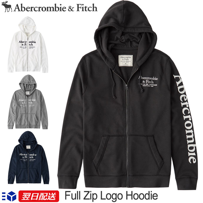 【2020新作！】アバクロンビー＆フィッチ 正規品 アバクロ Abercrombie＆Fitch メンズ ジップアップパーカー Full Zip Logo Hoodie【4色】ブラック ネイビー他【US限定モデル】