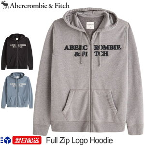 アバクロ Abercrombie＆Fitch アバクロンビー＆フィッチ ジップアップパーカー 新作 ロゴフーディ Full-Zip Logo Hoodie 全3色 ブラック グレー他 送料無料