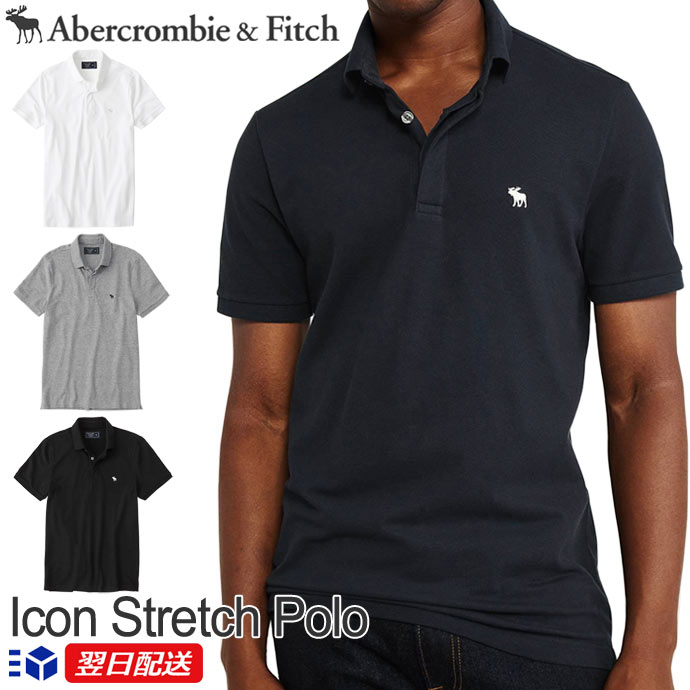 【新作！】アバクロンビー＆フィッチ 正規品 アバクロ Abercrombie＆Fitch メンズ ストレッチ カノコ 無地 ポロシャツ Icon Stretch Polo【4色】ホワイト ブラック他