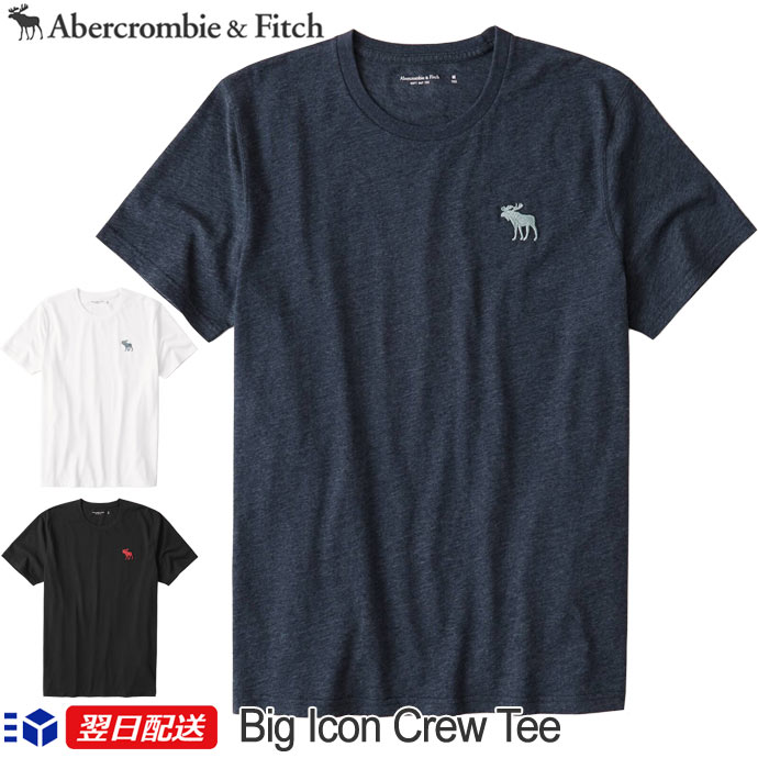 アバクロ Abercrombie＆Fitch アバクロンビー＆フィッチ ビックロゴTシャツ 無地Tシャツ 2021SS Big Icon Tee 3色 ホワイト ブラック他 US限定モデル