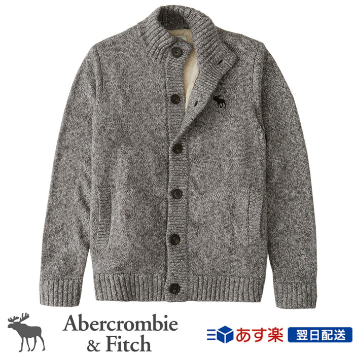 【2020FW新作！】アバクロンビー&フィッチ 正規 アバクロ Abercrombie＆Fitch メンズ アウター ジャケット カーディガン Sherpa Mock Neck Cardigan Sweater グレー Grey