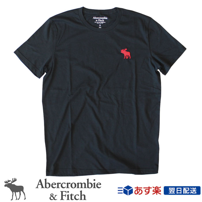 【新作！】アバクロンビー＆フィッチ 正規品 アバクロ Abercrombie＆Fitch メンズ Tシャツ ビックムース 無地Tシャツ Big Icon Crew Tee ブラック Black【US限定モデル】