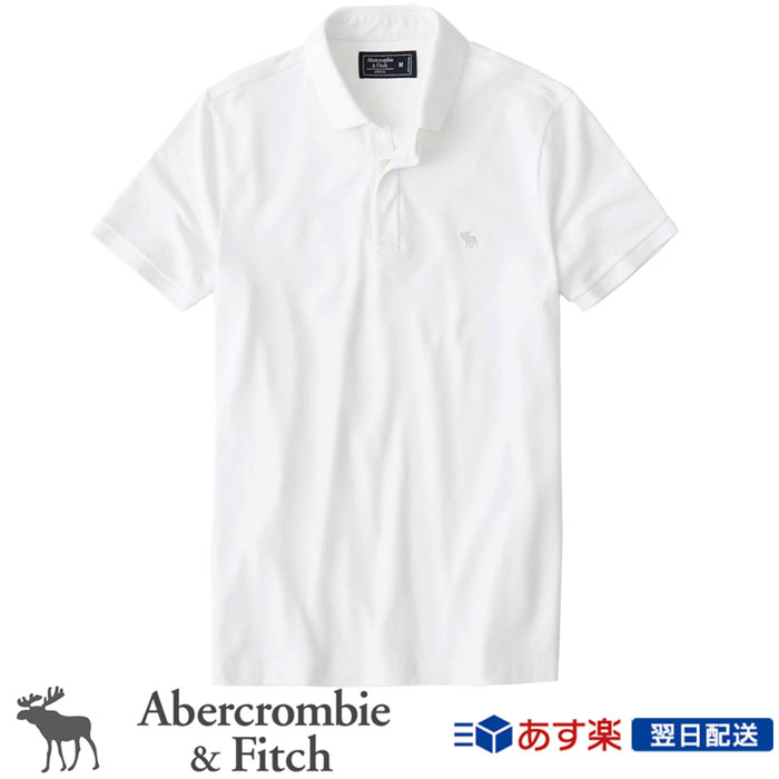 【2020年SS新作！】アバクロンビー＆フィッチ 正規品 アバクロ Abercrombie＆Fitch メンズ ストレッチ カノコ 無地 ポロシャツ Icon Stretch Polo ホワイト White
