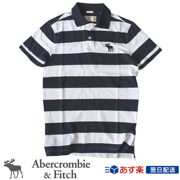 アバクロ Abercrombie＆Fitch アバクロンビー＆フィッチ ポロシャツ ボーダー柄ポロシャツ 2021新作 Icon Stripe Polo ネイビーストライプ Navy Stripe