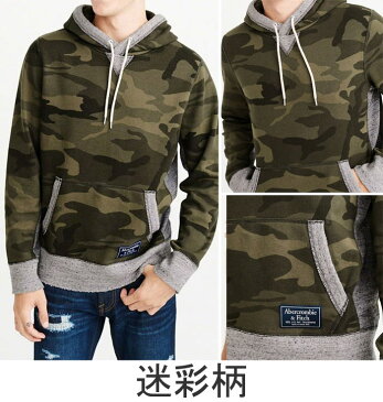 【新作!】アバクロンビー＆フィッチ 正規品 アバクロ Abercrombie＆Fitch メンズ パーカー フリース プルオーバー：Midweight Fleece Hoodie【4色】ネイビー│グレー│ピンク│迷彩柄│カモフラージュ