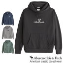 アバクロ Abercrombie＆Fitch アバクロンビー＆フィッチ プルオーバーパーカー クレストロゴ フーディー Crest Logo Hoodie 4色 ブラック グレー他 送料無料