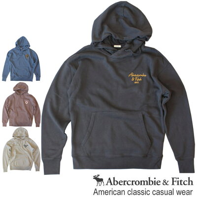 アバクロ Abercrombie&Fitch アバクロンビー&フィッチ プルオーバーパーカー 2023 ロゴ フーディー A&F Logo Hoodie 4色 ブラック ネイビー他 送料無料