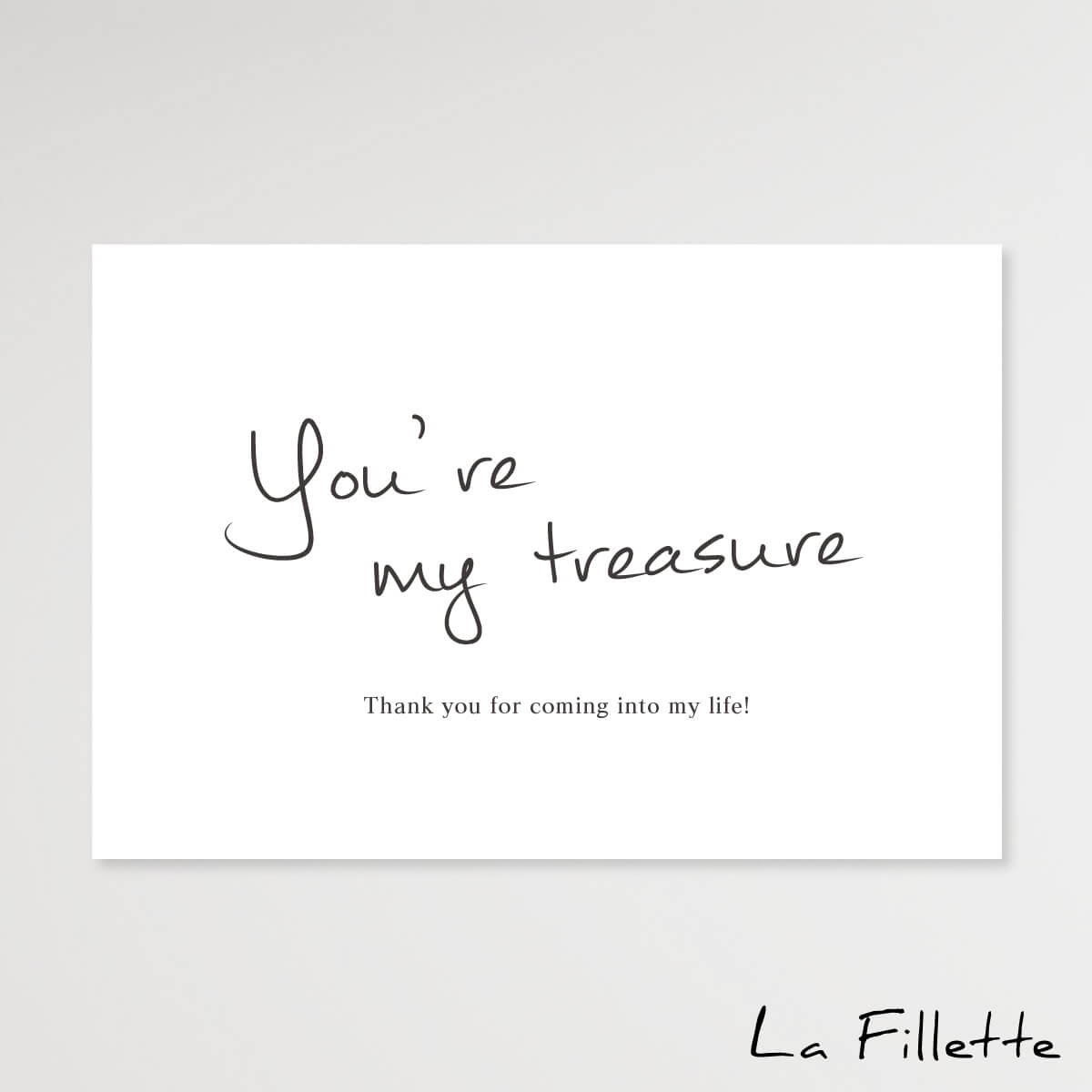 メッセージカード You're my treasure ポストカード はがき おしゃれ かわいい タイポグラフィ モダン シンプル アート MC-001-5