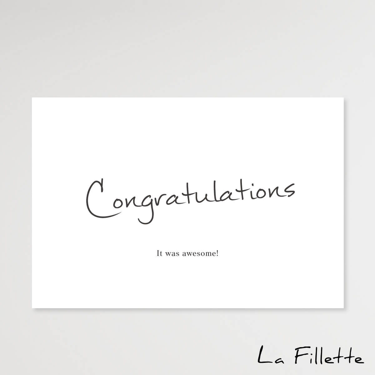 メッセージカード Congratulations ポストカード はがき おしゃれ かわいい タイポグラフィ モダン シンプル アート MC-001-4