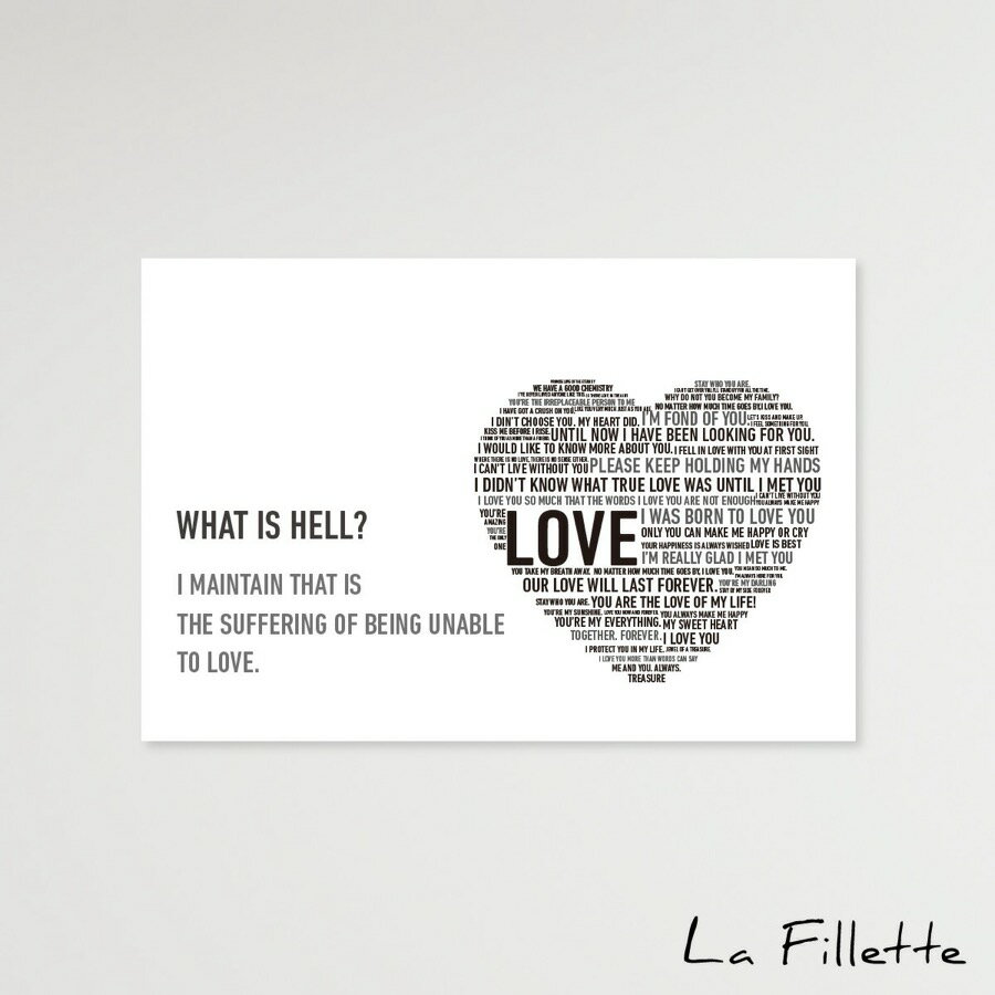 ポストカード LOVE モノクロ 白黒【 おしゃれ かわいい 誕生日 お祝い 結婚 プレゼント ギフトカード ギフト イラスト タイポグラフィ モダン シンプル...