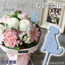 【大切な家族のワンチャンを偲んで】ペット お供え 花 花束 スタンディングブーケ グランデ 犬 ピック付 【 お彼岸 お供え花 ペット 犬 花 生花 ペットお供え お悔やみ 花 即日 ドッグ アレンジメント そのまま飾れる花束 pet