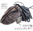 イタリア製 アルキミア カーフ1枚革 ショルダー 2WAYバッグハンドメイド ハンドウォッシュ エイジング ヴィンテージ加工 パンチング 2way バッグ レディース バッグ クラッチ AU3729GOCCE