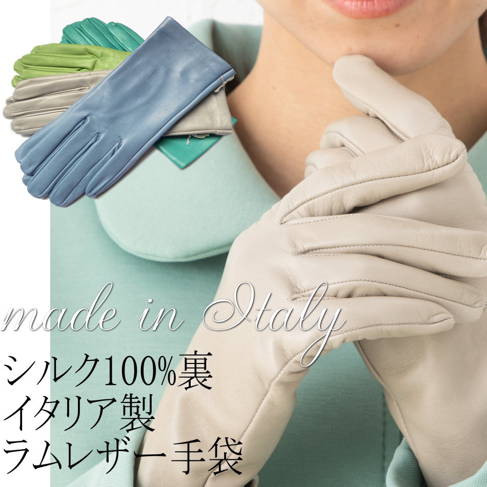 【ネコポス送料無料】イタリア製 レザーグローブ 革手袋 手袋