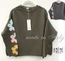 【イタリア直輸入】【よりどり3個以上で各200円引き】イタリア製 ミラノ Boemeボエーム ウール80%使用 上質ニット レディース ウール プルオーバー セーター BOXY プルオーバー ドロップショルダー ボックス型 ワイド ふんわり セーター 花モチーフ【23A】MG3FIORI