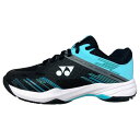 【送料無料】 YONEX(ヨネックス)パワークッション カスケードアクセルワイド バドミントンシューズ ブラック/アイスブルー 4Eモデル ワイドモデル パワー...