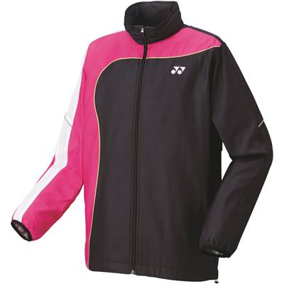 【送料無料】【8000円均一】YONEX(ヨネックス)テニス ジャケットユニセックス 裏地付きウィンドウォーマーシャツブラック×ピンク 70081-181　【定番】