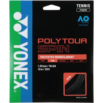【送料無料】【2500円均一】YONEX(ヨネックス) ポリツアースピンガット・ストリング 硬式テニスゲージ1.25mm ブラックPTGSPN-007【定番】