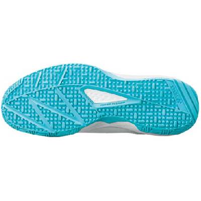 【送料無料】YONEX(ヨネックス) パワークッション メンズ レディース テニスシューズ 3E設計 オムニ クレーコートホワイト×サックス　SHT106-063【24☆】