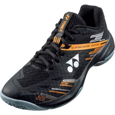 【送料無料】 YONEX(ヨネックス)パワークッション カスケードアクセルワイド ブラック×オレンジ バドミントンシューズ SHBCA1W-401【24☆】