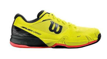 【10000円均一】【廃番】Wilson(ウイルソン)メンズ RUSH PRO 2.5 ACテニスシューズオールコート用セーフティーイエローWRS323330【17★ヤフ3】●●