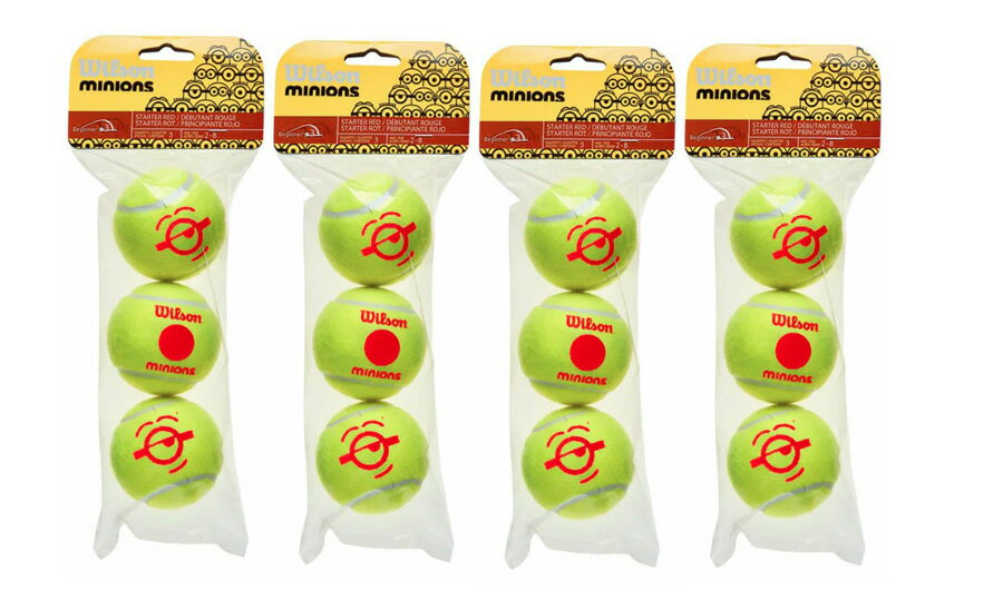 【送料無料】【まとめ買いがお得!】Wilson(ウイルソン)MINIONS STAGE 3 TBALL スターター・ゲーム硬式テニスボールイエロー×オレンジ【3...