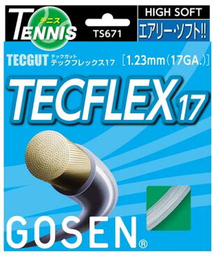 【よりどり3個で送料無料】GOSEN(ゴーセン) TECFLEX 17テニス ガット ストリングスパールホワイトTS671-PW【18☆】●●