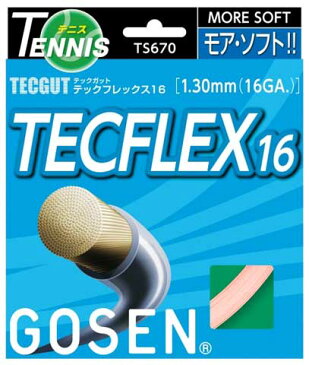 【よりどり3個で送料無料】GOSEN(ゴーセン) TECFLEX 16テニス ガット ストリングスコーラルピンクTS670-CP【18☆】●●