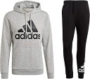 【送料無料】【廃番】adidas(アディダス)メンズスウェット エッセンシャルズ ビッグロゴ パーカーとパンツのセットミディアムグレーヘザー×ブラック 29217-GK9541-28970-GK8968【22★】