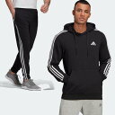 adidas ジャージ メンズ 【送料無料】【9000円均一】adidas(アディダス) エッセンシャルズ メンズ 3ストライプス スエットパーカー スエットパンツ 上下セット ジャージ 上下 フーディー スエット上下セット 【ブラック】 S/M/L/XL 29197-GK9062-31323-GK8829【22★】