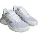 【送料無料】【8000円均一 23.0cmのみ】【廃番】adidas(アディダス) オールコート テニスシューズキッズ ジュニア レディース ウィメンズ COURTJAMCONTROLWホワイト×シルバー ID1543-230【24☆】