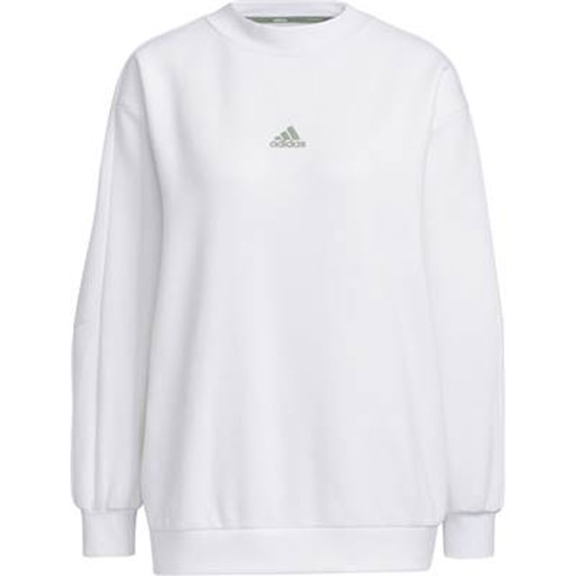 【送料無料】【廃番】adidas(アディダス) ワーディング ルーズフィット フリース スウェットシャツ レディース ウィメンズ 長袖 ジャージホワイト IEH67-IK9886【24☆】