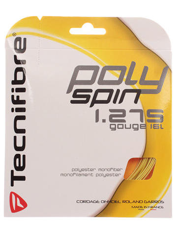 【送料無料】【よりどり3個以上で各200円引き】【ノンパケ2張り】Tecnifibre(テクニファイバー)POLY SPIN 1.275ゴールドTFGP3R-GD-non
