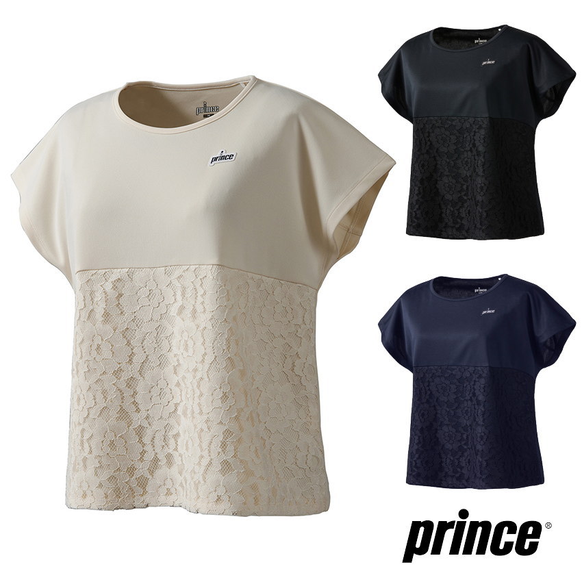 prince(プリンス) 遮熱 吸汗速乾 半袖ウェアレディース・ウィメンズ テニス ゲームシャツTシャツ 吸汗速乾、UPF50+（ライトスムース素材）サイズ S/M/L/LLWS3063