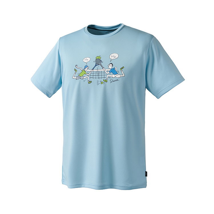 【送料無料】【3500円均一 Sサイズのみ】【廃番追メル】prince(プリンス) 吸汗速乾 半袖 テニス ウェア メンズ ゲームシャツ プリンス prince テニスウェア ユニセックス ゲームシャツ サックス MS4009-125-S【24☆】