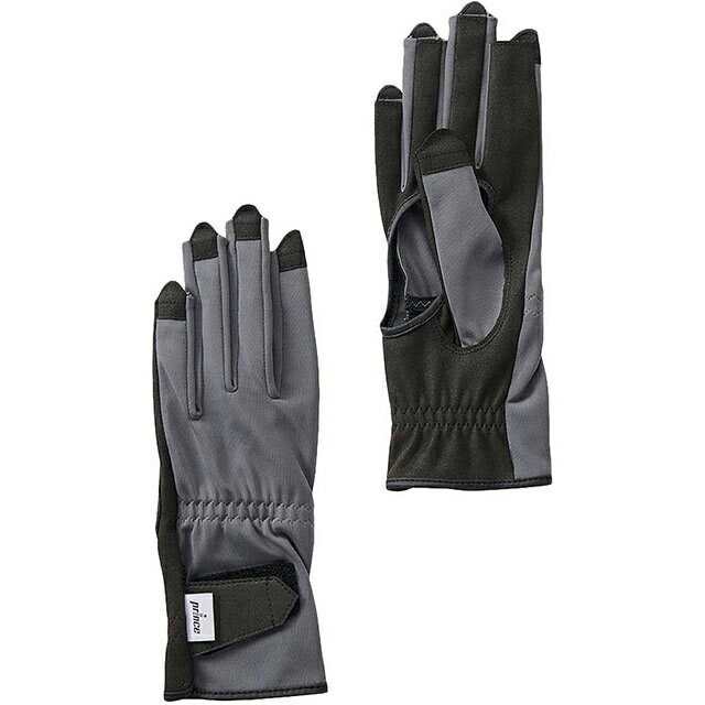 【送料無料】【廃番】prince（プリンス）接触冷感 テニス グローブ レディース ウィメンズ ICE DRY ネイルスルーアナアキロング　グレー PG981-154-S【定番】