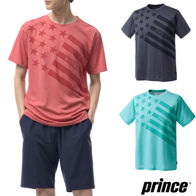樂天商城 - 【送料無料】prince(プリンス) メンズ・ユニセックス Tシャツ UPF50、汗じみ防止 （ カラーメランジ 素材 ） MS6007【26☆】