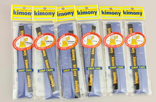 【送料無料】【よりどり3個以上で各200円引き】【同色ブルー6本で】Kimony(キモニー)アナスパイラルグリップテープブルーKGT109-BL-6SE..