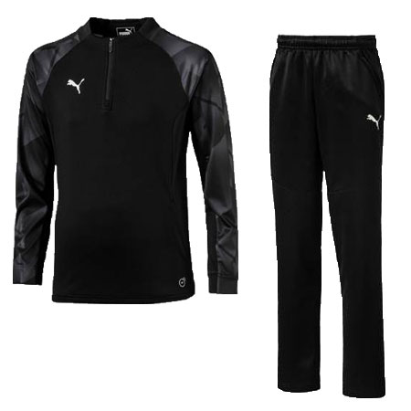 【送料無料】【よりどり3個以上で各200円引き】【廃番】PUMA(プーマ)キッズ・ジュニアジップトップ+パンツ上下セットプーマブラック655818-655821-01【18★ヤフ3】●●