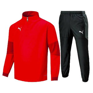 【送料無料】【8000円均一】【廃番】PUMA（プーマ）サッカー ウェアキッズ・ジュニア メンズ TEAMFINAL 21 ピステ 上下セットプーマレッド×プーマブラック 704662-04-704663-01【21★】