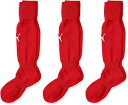 【送料無料】【プーマレッド3足セット】puma(プーマ)キッズ・ジュニア・ユニセックスLIGA ジュニア ストッキングプーマレッド×プーマホワイト729880-...
