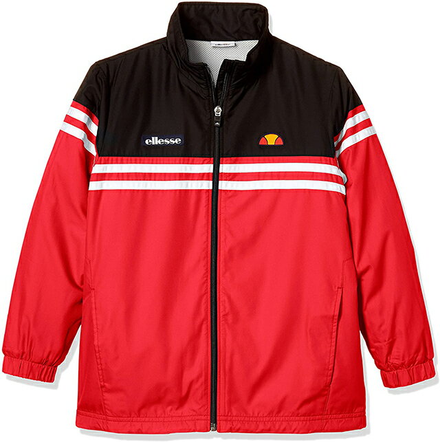 【送料無料】【8000円均一 130cmのみ】【廃番】ellesse(エレッセ)チームウィンドアップジャケットキッズ ジュニア メンズテニス ソフトテニスレッドETS58301-RD裏起毛【20☆R】